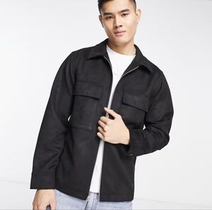 NEW ABERCROMBIE & FITCH MENS VEGAN SUEDE ZIP SHIRT JACKET XL